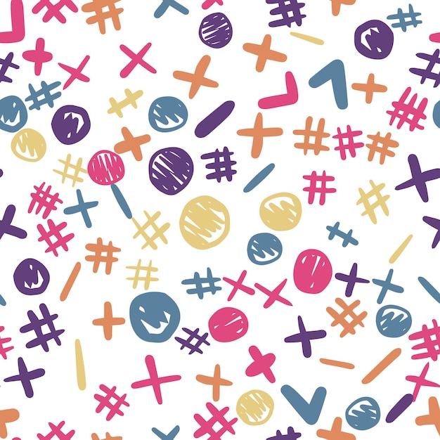 funny freehand shapes seamless pattern. colored backdrop. cute wallpaper. simple design for fabric, textile print, wrapping. vector illustration