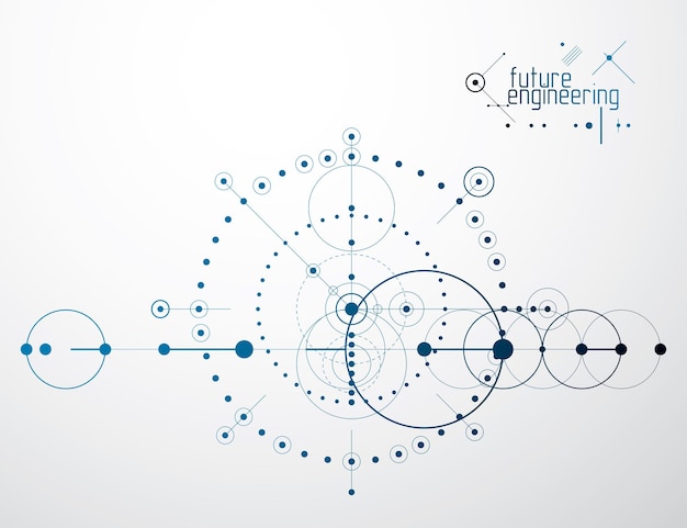 Futuristic abstract vector technology background. Mechanical engineering wallpaper.