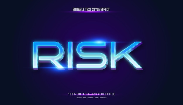 futuristic blue light color text style effect editable font vector file