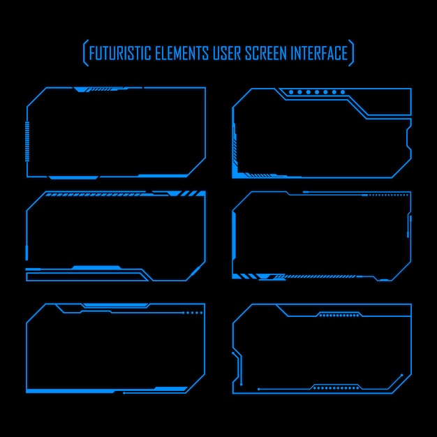 Futuristic elements user screen interface set