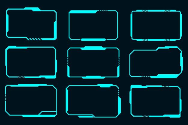 futuristic frame set hud technology cyberpunk design element technology element