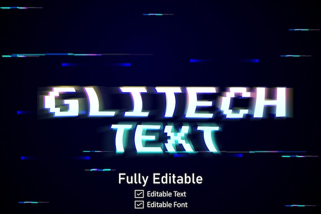 futuristic glitch text effect for video game text for editable cyberpunk glitch text effect