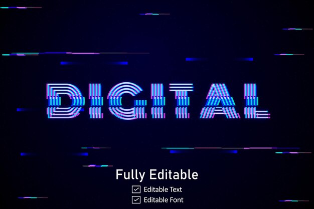 Futuristic Glitch text effect for video game text for editable cyberpunk glitch text effect