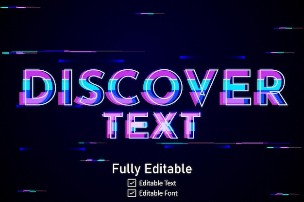 Futuristic Glitch text effect for video game text for editable cyberpunk glitch text effect