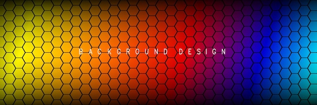 Futuristic hexagon perspective wide angle view Big data digital background