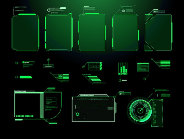 futuristic  hud interface screen . digital callouts titles. hud ui gui futuristic user interface screen elements set. high tech screen for video game. sci-fi concept design.