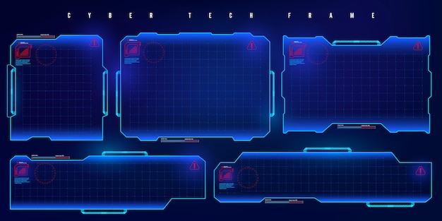 futuristic hud set frame futuristic virtual screen frame cyber tech frame