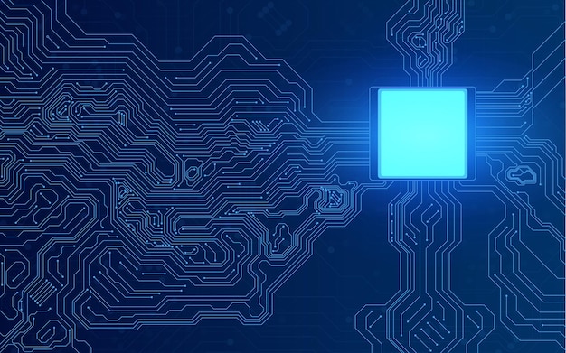 futuristic pattern of lines and dots on a blue background