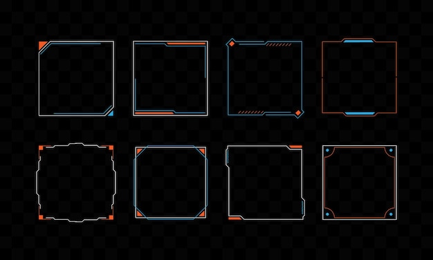 futuristic rounded square frame hud vector design