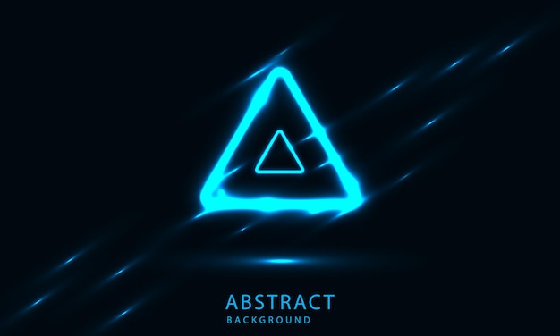 Futuristic Sci-Fi Abstract Blue Neon Light Shapes On Black Background. Exclusive wallpaper design