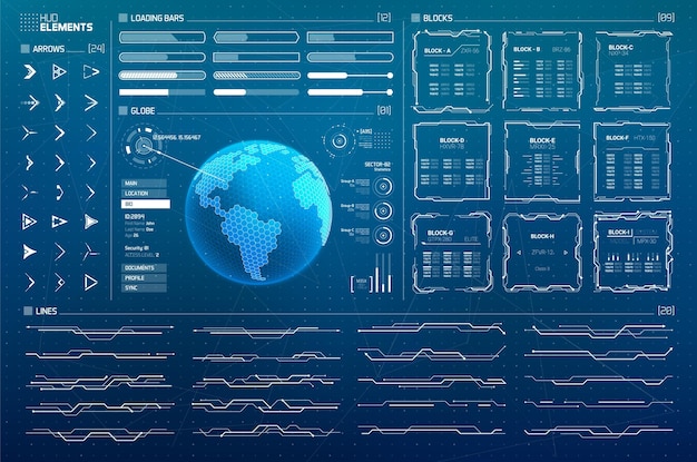 Futuristic SciFi HUD Elements Set