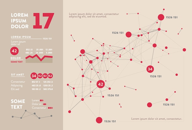 Futuristická infografika. Estetické informace. Grafická vizualizace složitých datových vláken. Abstraktní datový graf.