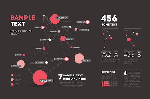 Futuristická infografika. Estetické informace. Grafická vizualizace složitých datových vláken. Abstraktní datový graf.