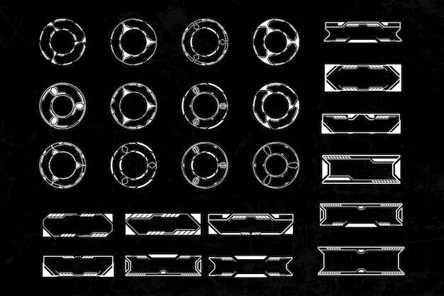 Futuristický cyberpunk sci-fi prvek rozhraní hud technology frame graphic vektorová šablona návrhu