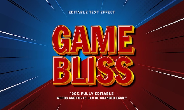 game bliss editable text effect with a game and toys text style