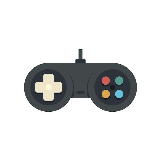 Game joystick icon flat vector Gamepad control Computer gamer joystick isolated