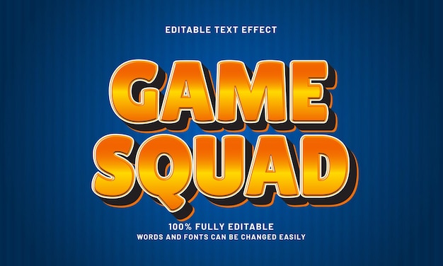 game squad editable text effects with a game and kids theme