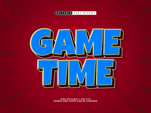 game time editable text effect in game and kids text style