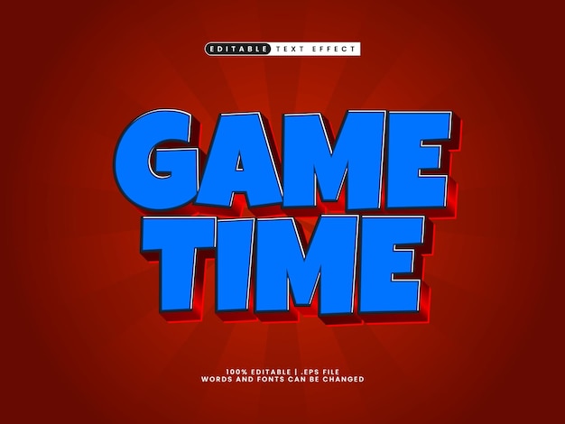 game time editable text effect in game and kids text style