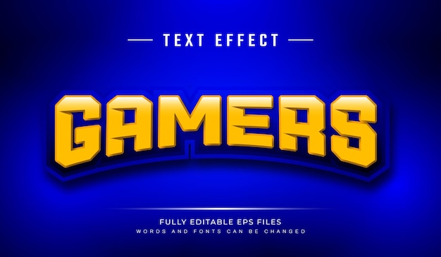 Gamers editable text effect
