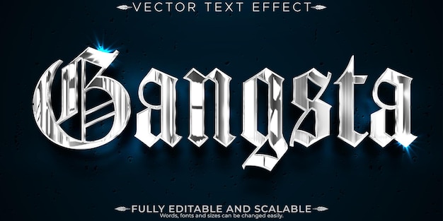 gangsta chrome text effect editable metallic and shiny text style