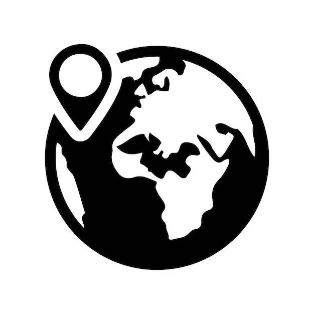 Gaps navigation globe location icon Black vector design