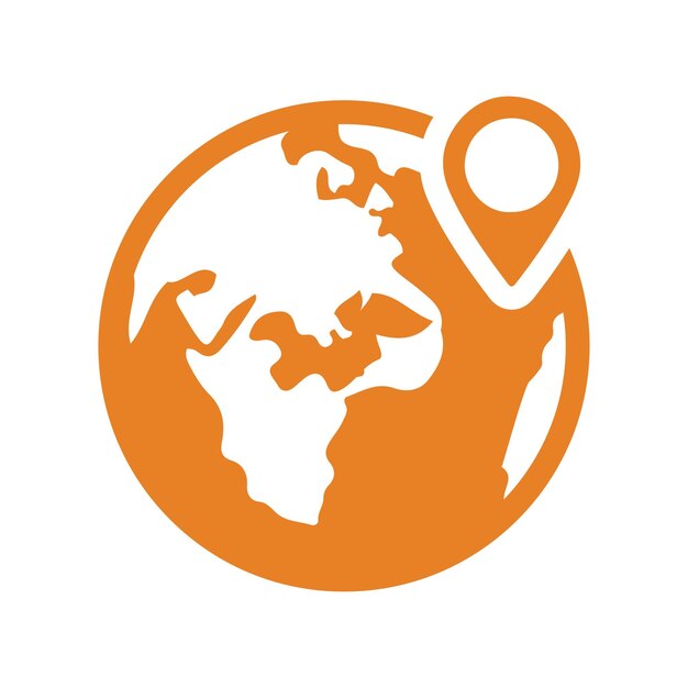 Gaps navigation globe location icon Orange vector design