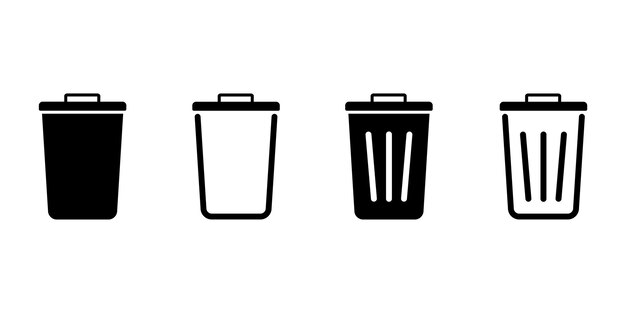 Garbage box for design Basket simple vector icon Trash vector illustration
