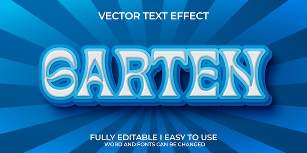 garten fully editable 3d vector text effect