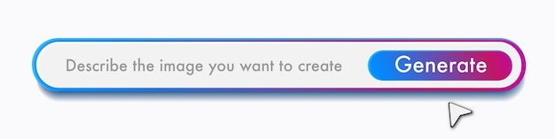 Generate Ai bar user interface 3d style white color Artificial intelligence button trendy neumorphic for ui ux element app website