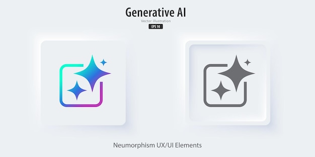 Generate AI icon A set of 3D buttons active and inactive with icon symbols Neumorphism style UI UX design for app and web Vector illustration