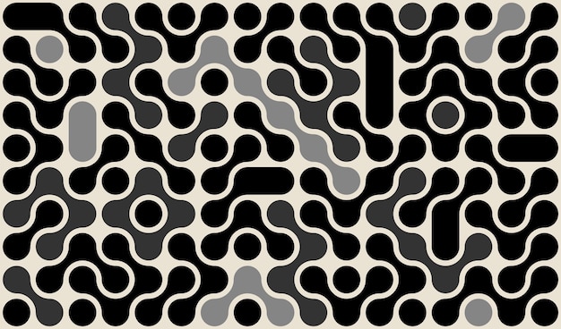 Geometric abstract blob shapes pattern Bauhaus minimal design banner