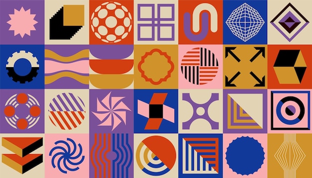 Geometric abstract bold shapes