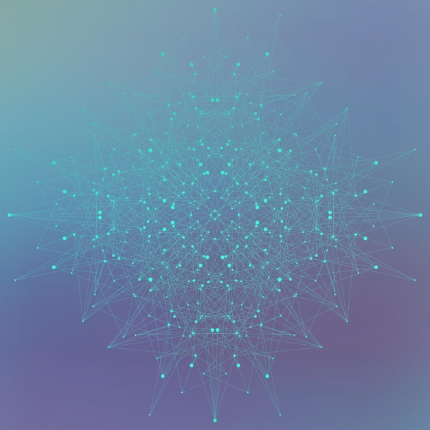 geometric abstract form with connected lines and dots
