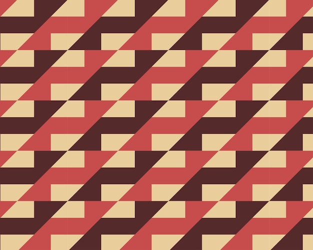 Geometric abstract seamless red color pattern, background