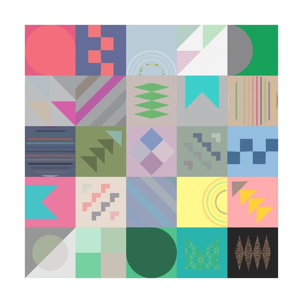 Geometric Bauhaus Pattern design. Abstract Background design template. Vector Shape and modern art.