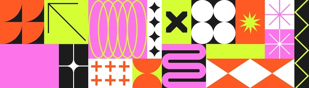 geometric bright colour pattern print background bauhaus shapes pattern bauhaus neo brutalism