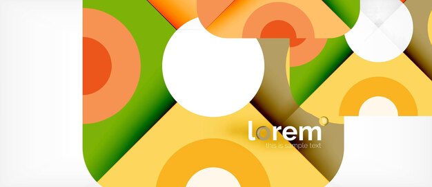 Geometric colorful shapes composition abstract background Minimal dynamic design