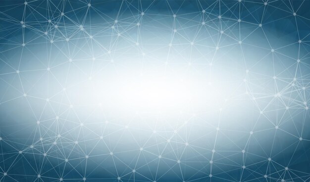 geometric dark blue polygonal background molecule and communication connected lines with dots minimalism background concept of the science chemistry biology medicine technology