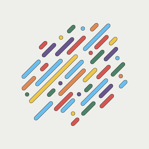 geometric dynamic rounded lines. abstract colorful background with stripes for cover design, poster, card. vector illustration.