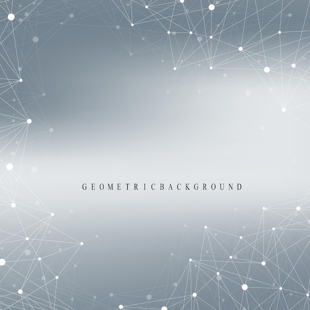 Geometric graphic background molecule and communication big data complex with compounds perspective