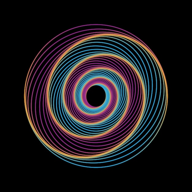 Geometric line art on black background.