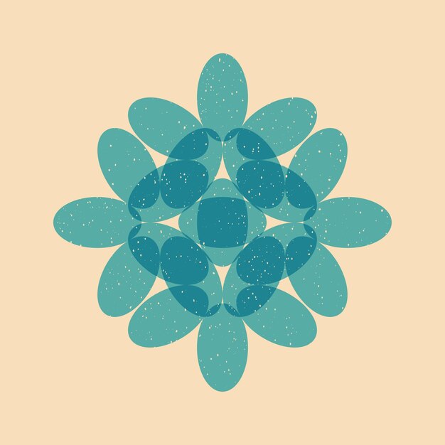 geometric object with riso print effect vector graphic