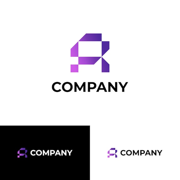 Geometric purple logo design for a company
