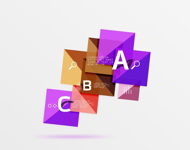 Geometric square and triangle template Vector template background for workflow layout diagram number options or web design