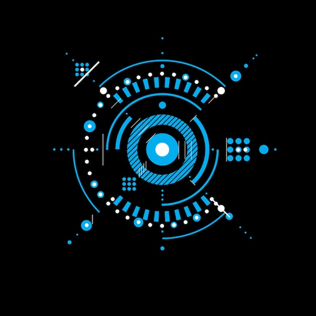 geometric technological blue vector drawing, technical wallpaper. abstract scheme of engine or engineering mechanism.