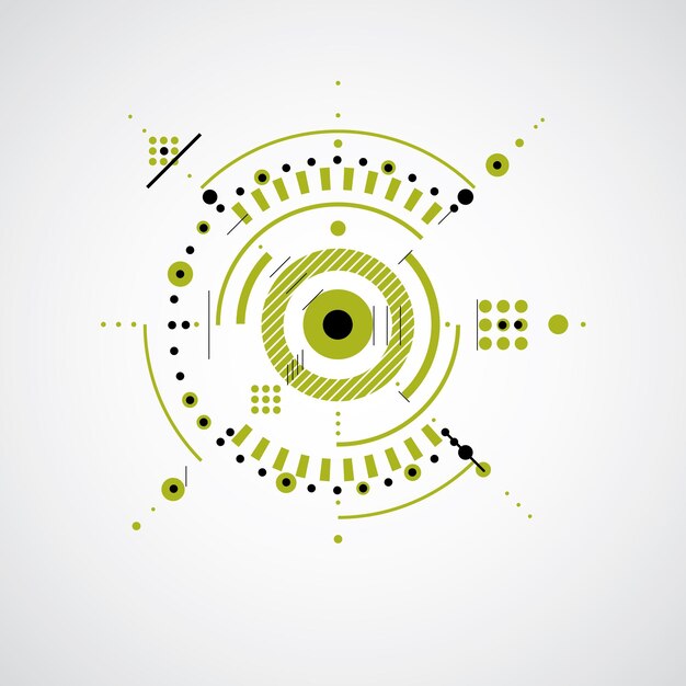 geometric technology green vector drawing, technical wallpaper. abstract scheme of engine or engineering mechanism.