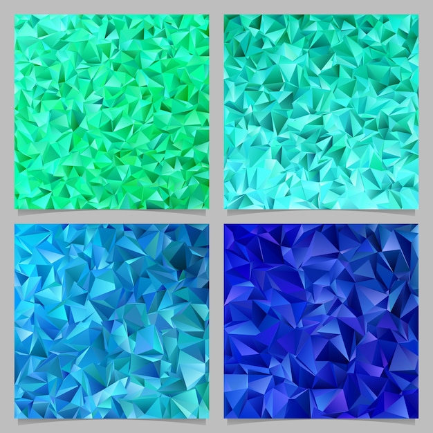 Geometrical abstract tiled triangle pattern background set