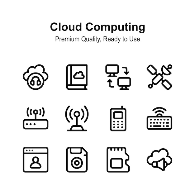 Get your hands on this premium cloud computing icons set