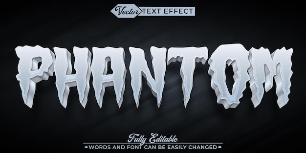 ghost gray phantom vector editable text effect template